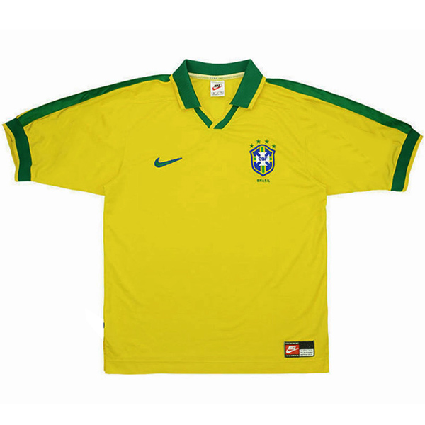 Brazil home retro jersey soccer uniform men's first football tops shirt 1997